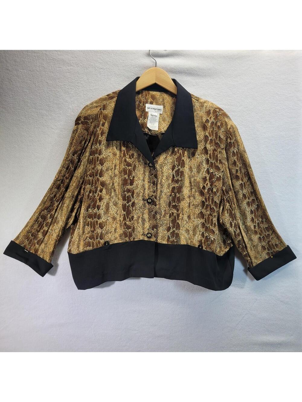 Women's Vintage Perceptions by Irene B Suit Jacket Animal Print/ Black Size 18